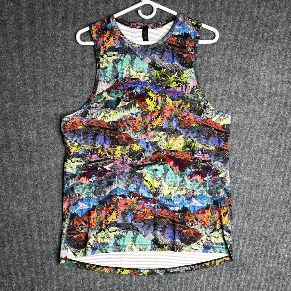Lululemon Fast and Free Sleeveless Tank Top Mens Medium Mountain Print